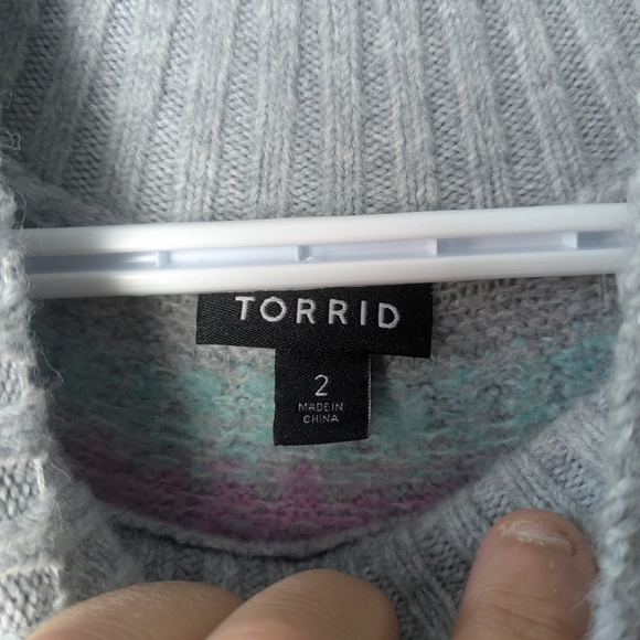 TORRID Mini Vegan Cashmere Mock Neck Sweater Dress Long Sleeve Size 2 = 2X - Picture 6 of 15